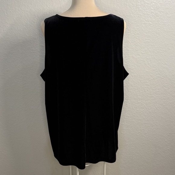 Black Velvet Sleeveless‎ Top Beaded Embellished Scoop Neck Tunic 3X Holiday Glam - Picture 4 of 7